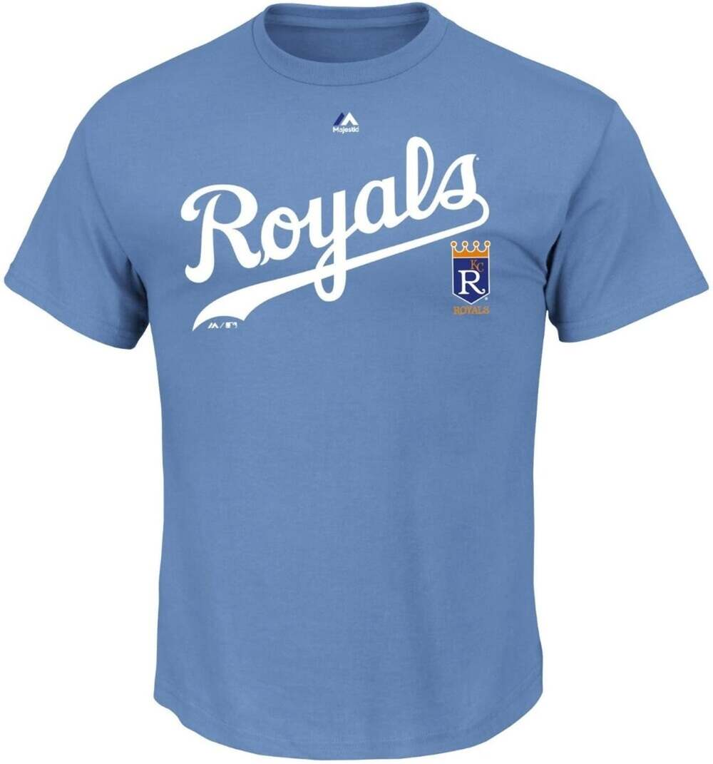 Majestic Kansas City Royals Series Sweep Coastal Blue T-Shirt